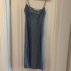 Blue Polka Dot Spaghetti Strap Dress